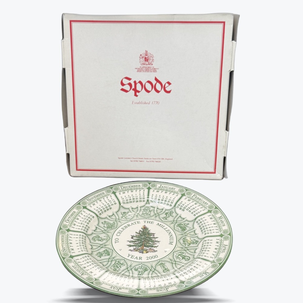 Spode Collector Plate Millennium Year 2000 Made England Christmas Tree 9 in